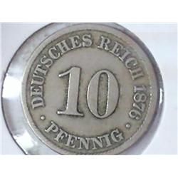 1876-B GERMAN 10 PFENNIG