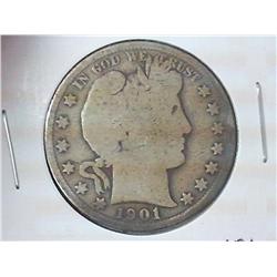 1901 BARBER HALF DOLLAR