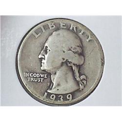 1939 WASHINGTON SILVER QUARTER