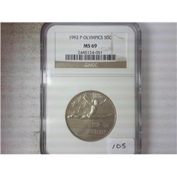 1992-P OLYMPICS HALF DOLLAR NGC MS69
