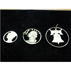 3 CUT OUT COINS (AS SHOWN)