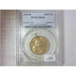 2003-D SACAGAWEA DOLLAR PCGS MS66