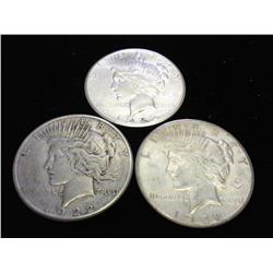 3-1922-S PEACE SILVER DOLLARS
