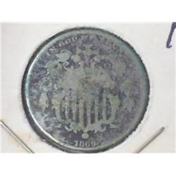 1869 SHIELD NICKEL