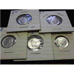 1960-64 ROOSEVELT DIMES PROOF 5 COINS