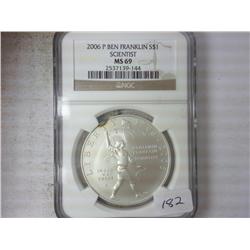 2006 FRANKLIN "SCIENTIST" US SILVER DOLLAR