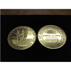 2-BRASS SPACE TOKENS (UNC)