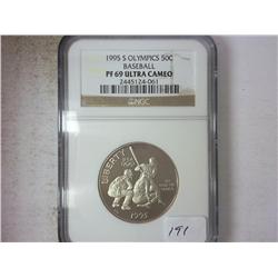 1995-S OLYMPICS "BASEBALL" HALF DOLLAR NGC PF69