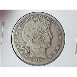 1907-D BARBER HALF DOLLAR