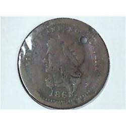 1863 CIVIL WAR TOKEN (HOLED)
