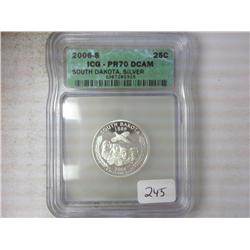 2006-S SILVER SD QUARTER ICG PR70DCAM