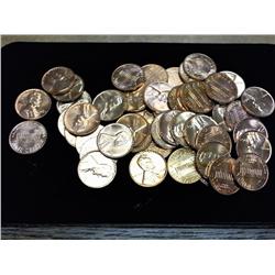 ROLL OF 50 1964 LINCOLN CENTS (UNC) RED