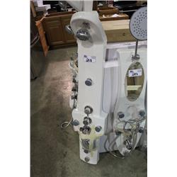 WHITE SHOWER PANEL WITH MASSAGER NOZZLES