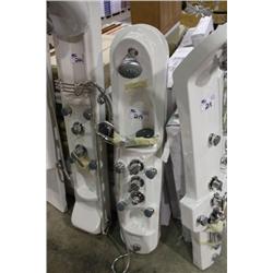 WHITE SHOWER PANEL WITH MASSAGER NOZZLES