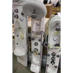 WHITE SHOWER PANEL WITH MASSAGER NOZZLES