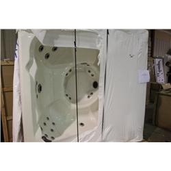 45 JET MAHOGANY SIDED HOT TUB WITH 3 PILLOWS -  LED