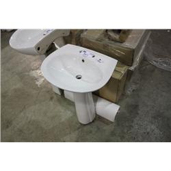 WHITE PEDESTAL SINK