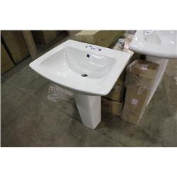 WHITE PEDESTAL SINK