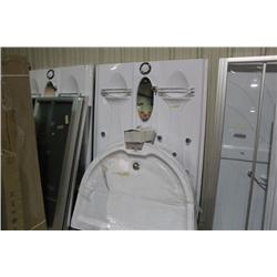 WHITE SHOWER ENCLOSURE WITH MASSAGE NOZZLES