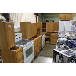13 PIECE BEECH KITCHEN CABINET SET