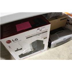 LG DVD PLAYER & ASSORTED PRINTERS