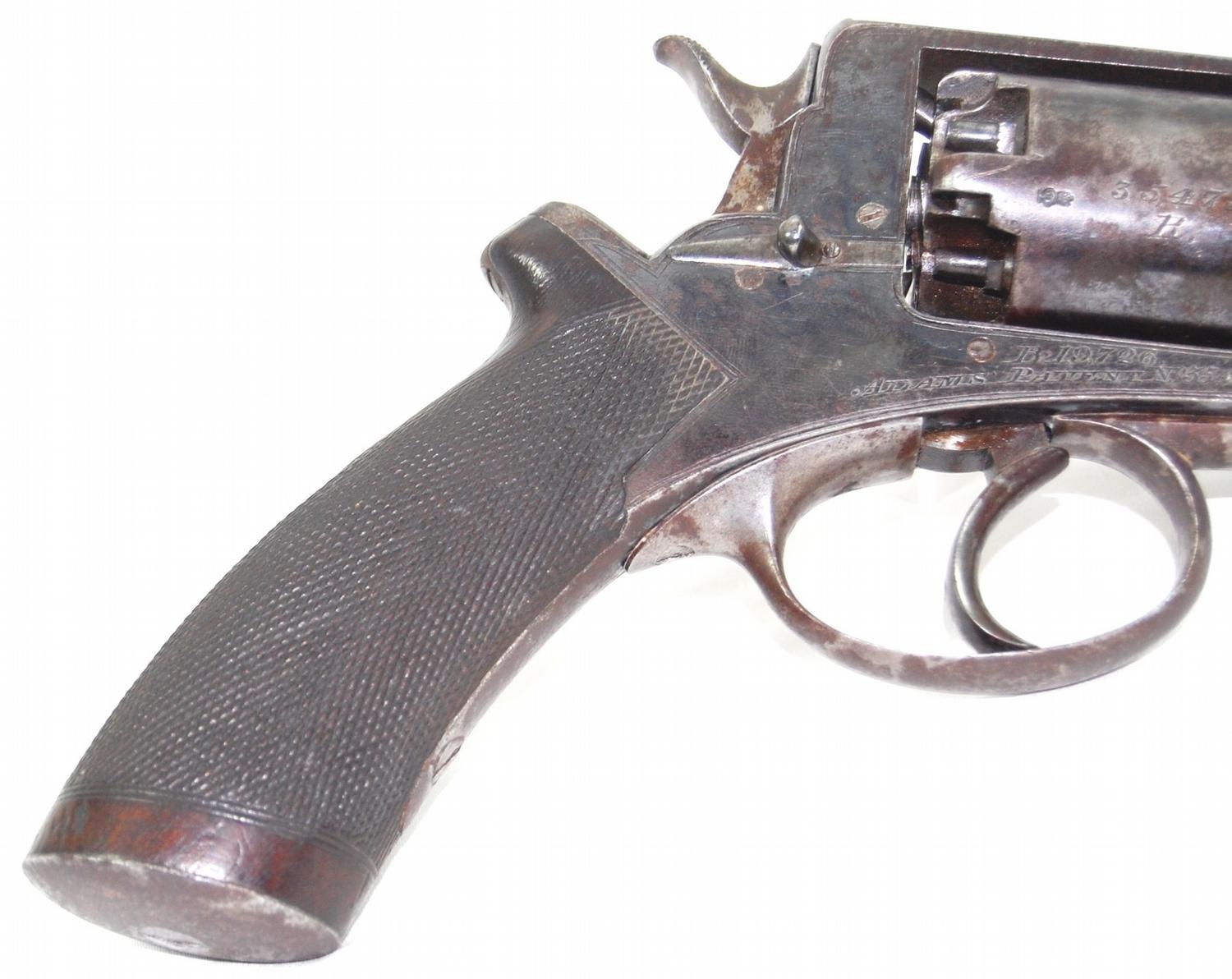 Adams double action percussion revolver w/ British Proofs, 44 caliber ...