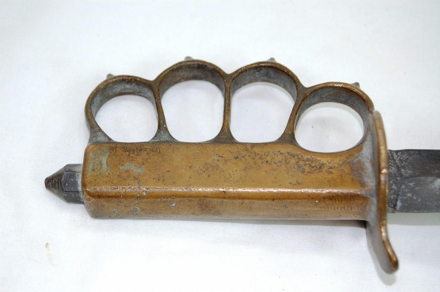 Lot of 2 Vintage Knives Moorish w/ Sheath & WWI Trench Knife w/ Brass Knuckles