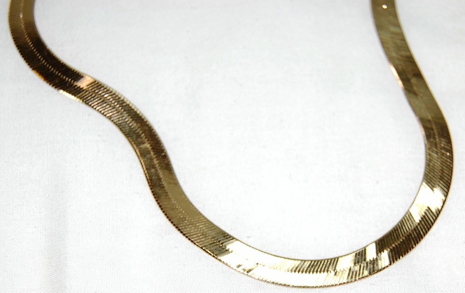 14K Yellow Gold Herringbone Necklace 20" Long 17.9 Grams