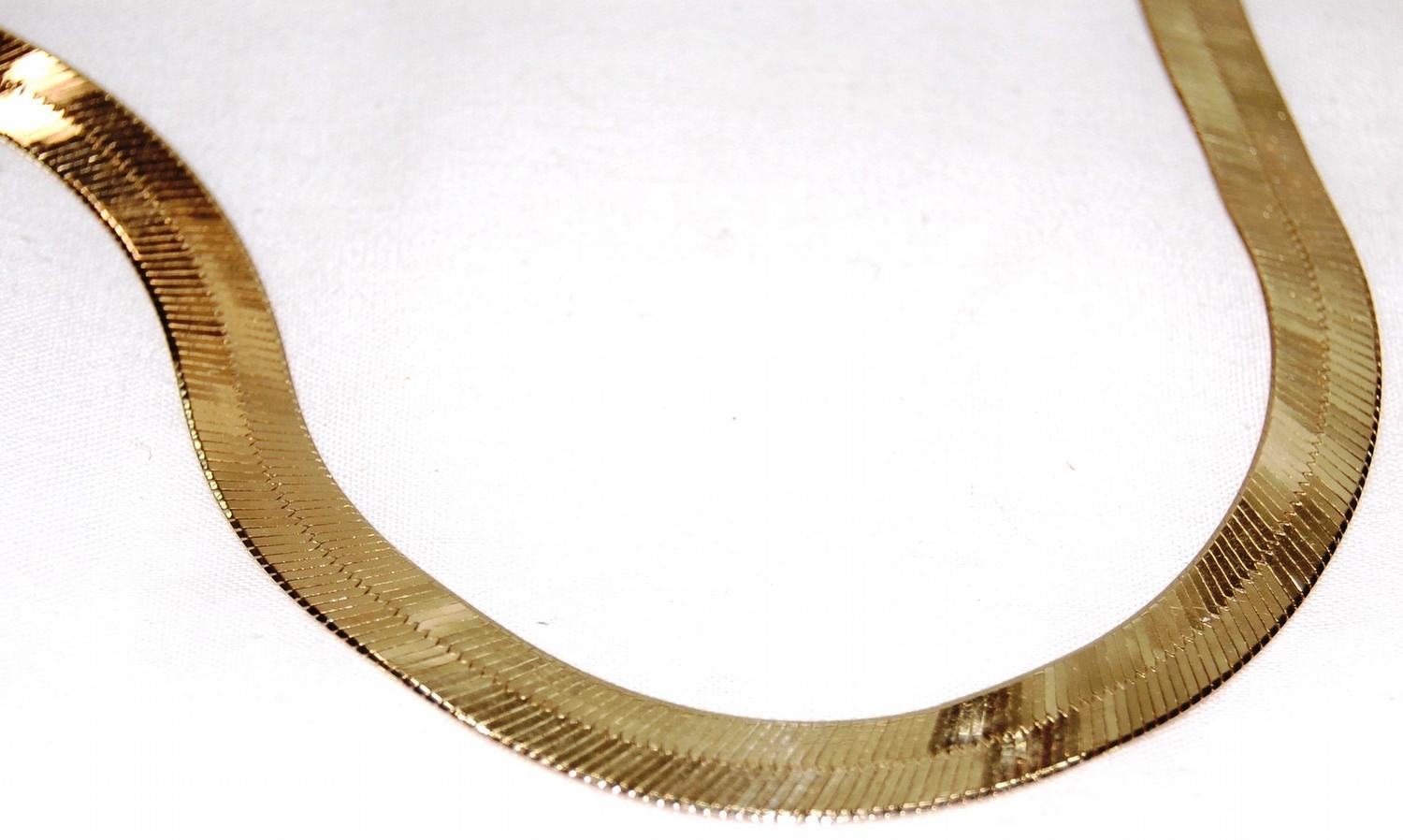14K Yellow Gold Herringbone Necklace 20" Long 17.9 Grams