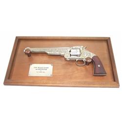 Smith & Wesson Wyatt Earp (non-firing) .44 Revolver on Wood Plaque