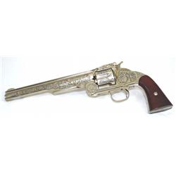 Smith & Wesson Wyatt Earp (non-firing) .44 Revolver on Wood Plaque