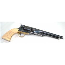 Colt 1860 Army Revolver 44 Caliber w/ Carved Eagle Ivory Grips