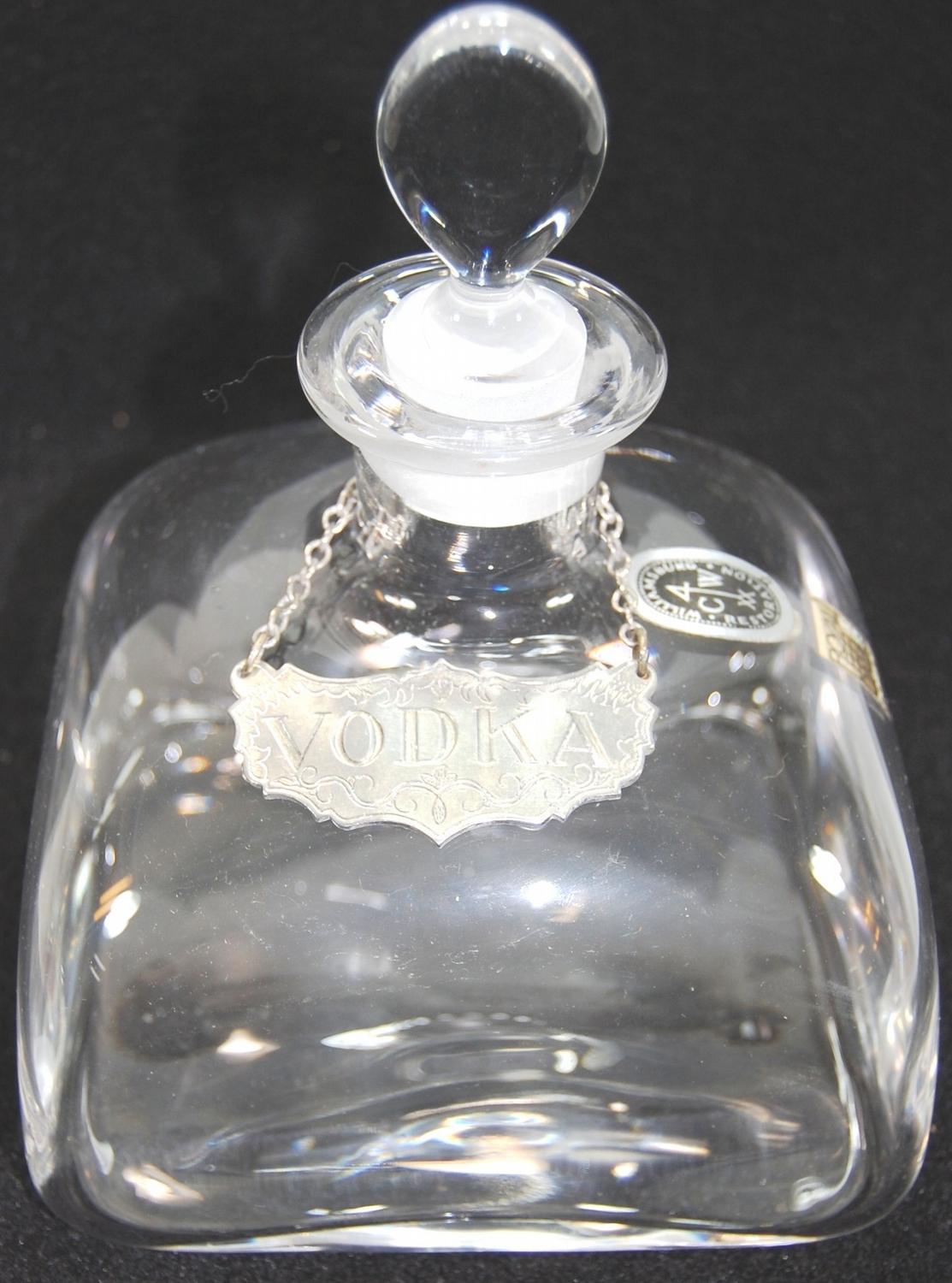 Royal Leer Dam Crystal Decanter Set, w/ Pewter Tags, Williamsburg