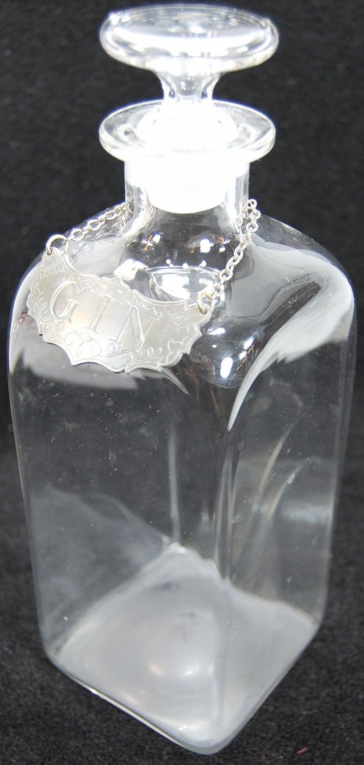 Royal Leer Dam Crystal Decanter Set, w/ Pewter Tags, Williamsburg