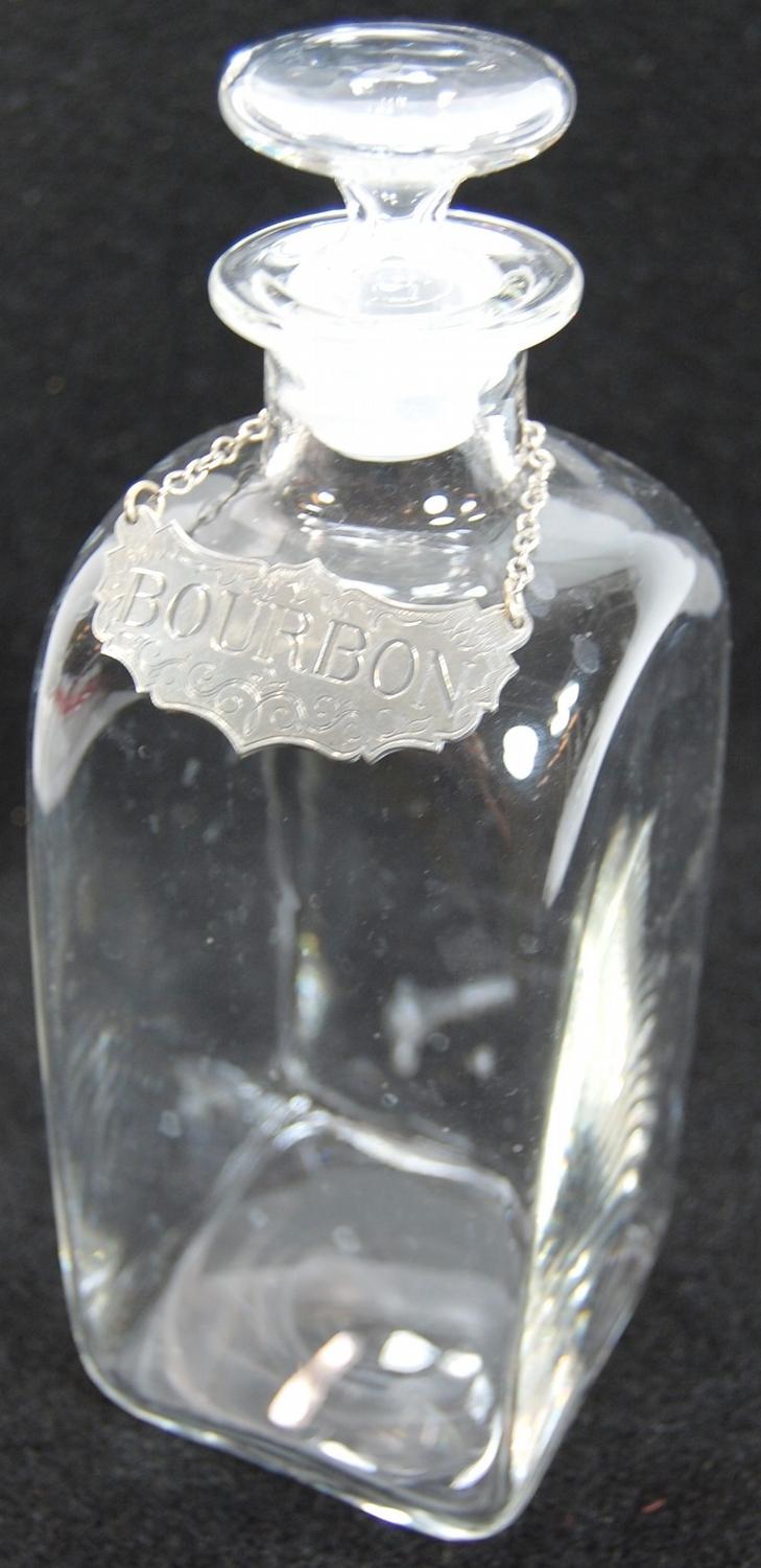 Royal Leer Dam Crystal Decanter Set, w/ Pewter Tags, Williamsburg