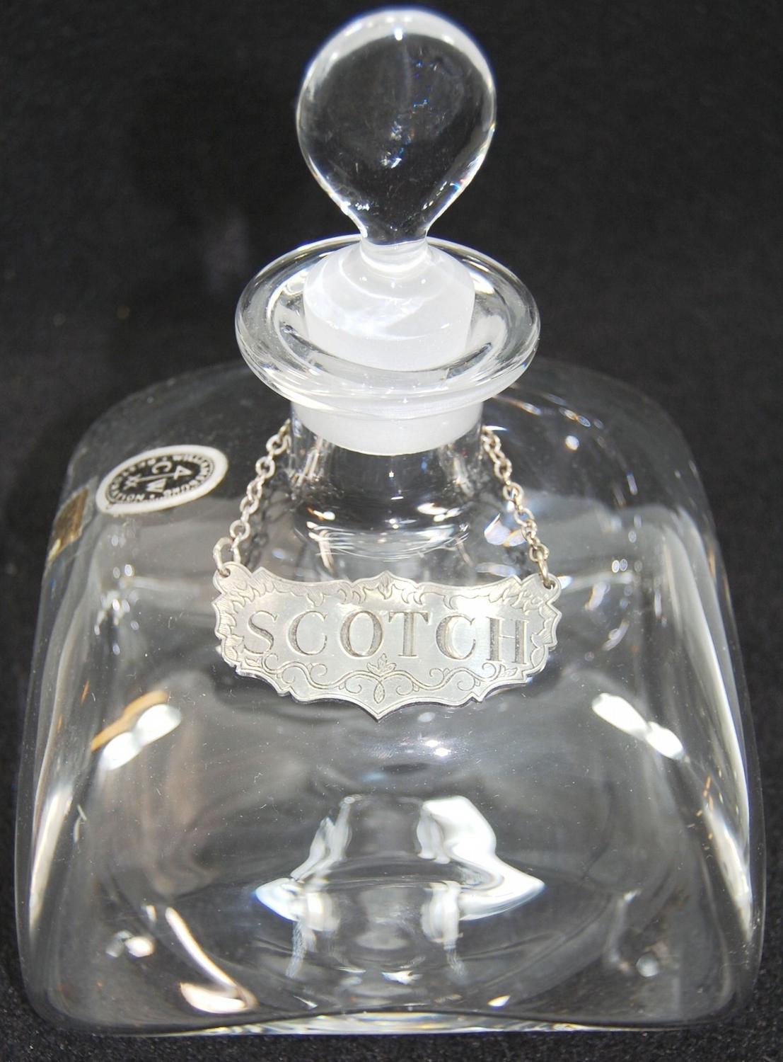 Royal Leer Dam Crystal Decanter Set, w/ Pewter Tags, Williamsburg