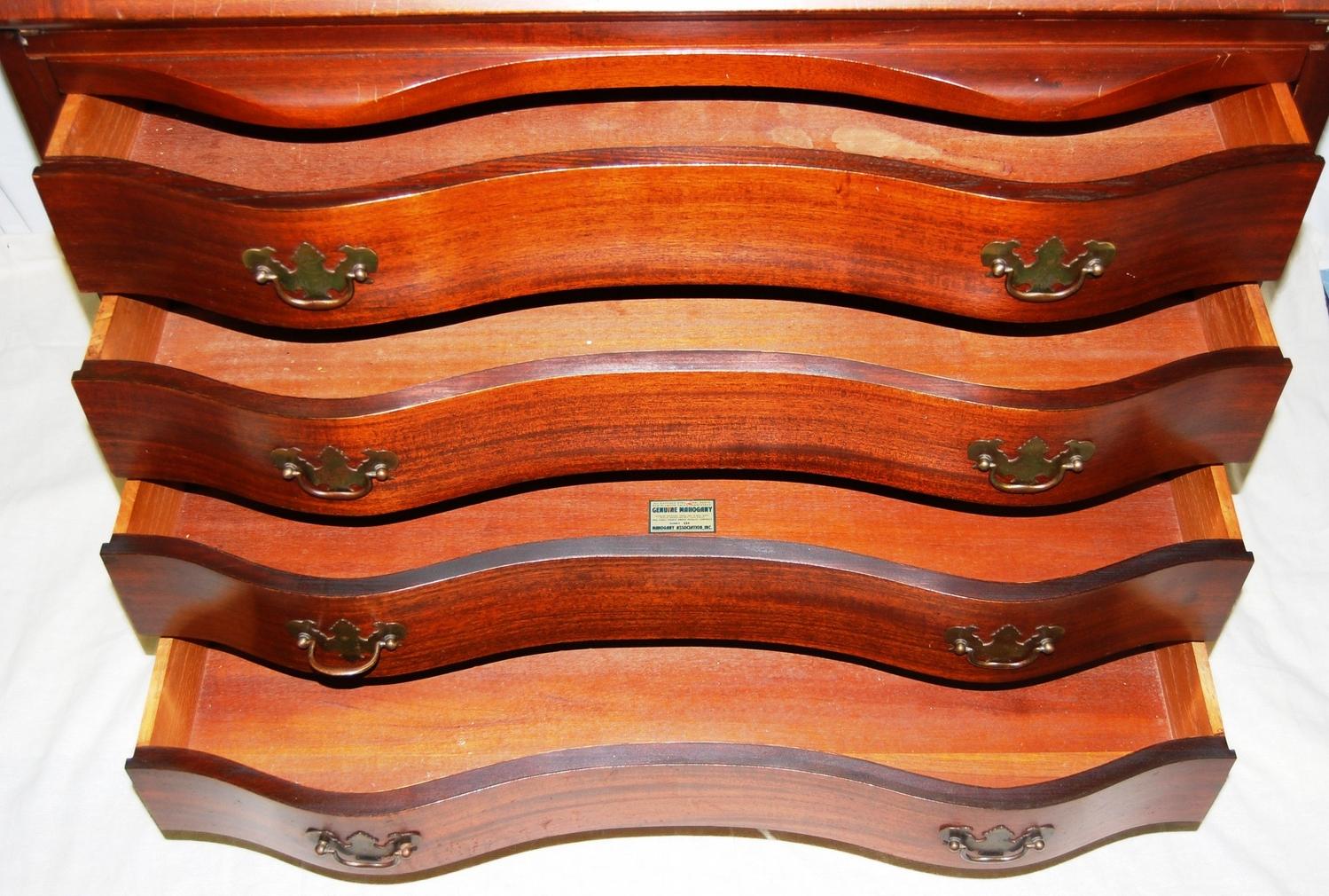 Antique "Maddox Colonial Reproductions" Secretary Desk, Mahogany w