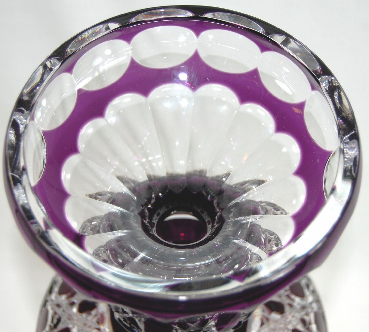 Cut To Clear, Bohemian Crystal Amethyst Purple Vase/Urn