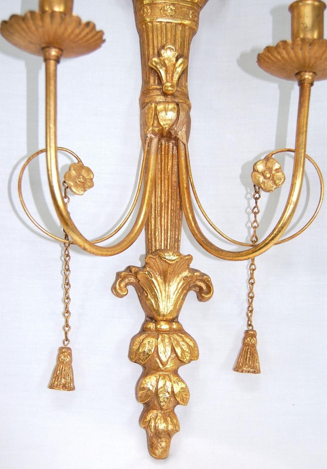 Exquisite Gold Leaf Wall Sconces, Candelabras