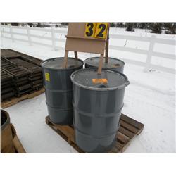3 metal barrels
