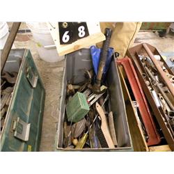 assortment of tools in metal box