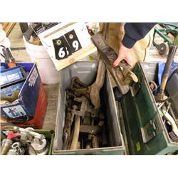 assortment of tools in metal box