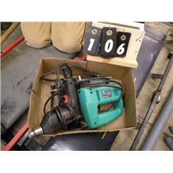 2 jig saws and drill