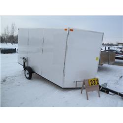 6 1/2' x 14' v front crank down fish house 4 hole