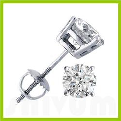 2.00 ctw Round cut Diamond Stud Earrings F-G, SI2
