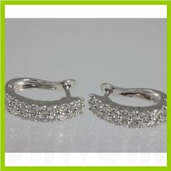 Genuine  1.07 ctw Diamond Earring 18KT White Gold 