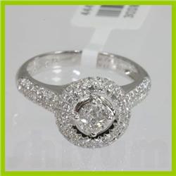 Genuine  0.91 ctw Diamond Ring 18KT White Gold 