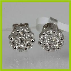 Genune 0.840 ctw Diamond Earring 18kt Gold-White