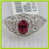 Image 1 : Genuine 1.6 ctw 18k Ruby & Diamond White Gold Ring 