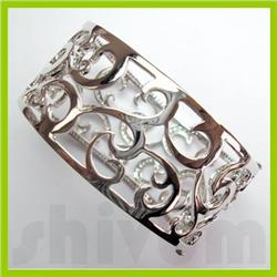 Genuine 1.37 ctw 18K Diamond Studded Fashion Bangle G SI1
